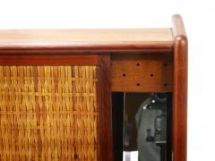 Arne Wahl Iversen Arne Wahl Iversen Wall Mirror Shelf Cabinet Teak Cane for Brenderup Denmark - 4067012