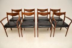 Arne Wahl Iversen Set of 8 Danish Vintage Leather Dining Chairs by Arne Wahl Iversen - 3118269
