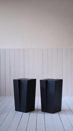 Arno Declerq Belgian Contemporary Burned and Waxed Iroko Wood Stools - 4613263