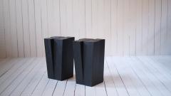 Arno Declerq Belgian Contemporary Burned and Waxed Iroko Wood Stools - 4613270