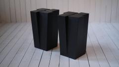 Arno Declerq Belgian Contemporary Burned and Waxed Iroko Wood Stools - 4613272