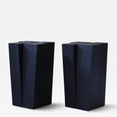 Arno Declerq Belgian Contemporary Burned and Waxed Iroko Wood Stools - 4619900