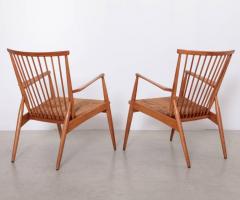 Arno Lambrecht Pair of German Studio Lounge Chairs in Ash and Papercord - 526738