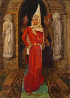 Arnold Koblitz Woman Wearing a Hennin - 4687623