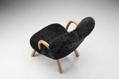 Arnold Madsen Clam Chair in Sheepskin by Arnold Madsen for Madsen Schubell Denmark 1944 - 2537586