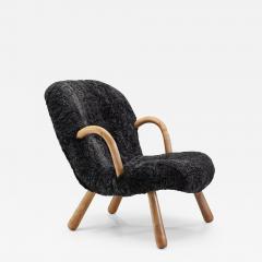 Arnold Madsen Clam Chair in Sheepskin by Arnold Madsen for Madsen Schubell Denmark 1944 - 2541207
