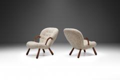 Arnold Madsen Clam Chairs in Sheepskin by Arnold Madsen for Madsen Schubell Denmark 1944 - 3447854