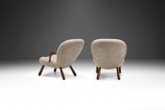 Arnold Madsen Clam Chairs in Sheepskin by Arnold Madsen for Madsen Schubell Denmark 1944 - 3447856