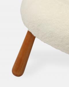 Arnold Madsen Rare Pair of Clam Chairs in Ivory Sheepskin by Arnold Madsen - 4184334