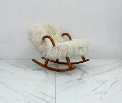 Arnold Madsen Rocking Clam Chair Curly Sheepskin by Arnold Madsen Madsen Schubell 1944 - 3176551