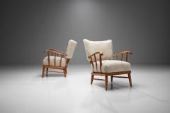 Arnt Lande Arnt Lande attr Pair of Pine Armchairs by M ller Stokke Norway 1940s - 2009397