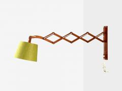 Aro Leuchten Teak Brass Fabric Scissor Wall Light Germany 1960s - 4356567