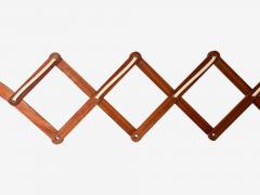 Aro Leuchten Teak Brass Fabric Scissor Wall Light Germany 1960s - 4356570