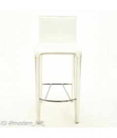 Arper Arper Mid Century White Leather Stools Pair - 1823269