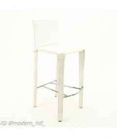 Arper Arper Mid Century White Leather Stools Pair - 1823270