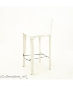 Arper Arper Mid Century White Leather Stools Pair - 1823272