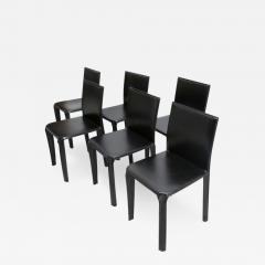 Arper Black Leather Arper Chairs - 264421