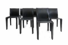 Arper Black Leather Arper Chairs - 264428