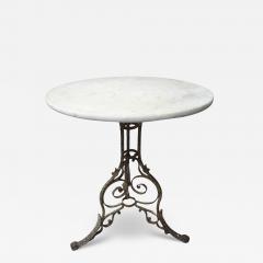 Arras Foundry 19th Century French Iron And Marble Garden Table - 3671817