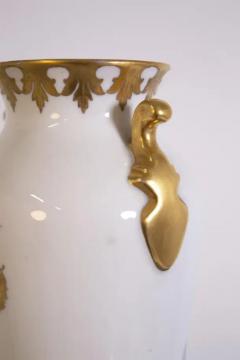 Arrigo Finzi Arrigo Finzi Vase in Porcelain Gold Painted Original Label - 3628476