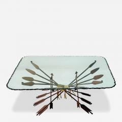 Arrow Coffee Table w Scalloped Glass 1940 s France - 4311460