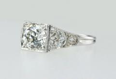 Art Deco 1 01 Carat Old European Cut Diamond Platinum Engagement Ring - 199018