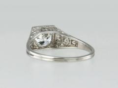 Art Deco 1 01 Carat Old European Cut Diamond Platinum Engagement Ring - 199019