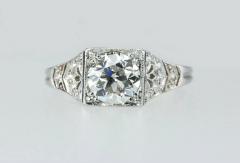 Art Deco 1 01 Carat Old European Cut Diamond Platinum Engagement Ring - 199020