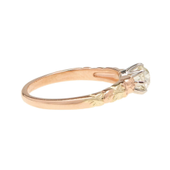 Art Deco 14k Mixed Metals Diamond Engagement Ring 45ct - 2749906