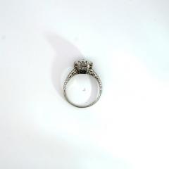 Art Deco 2 5 Carat Old Euro Cut Diamond Emerald Engagement Ring in Platinum - 3515255