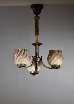 Art Deco 3 arm chandelier - 4601617