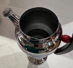 Art Deco 8 Piece Farberware Bubble Cocktail Shaker Set w Black and Red Handles - 3778832