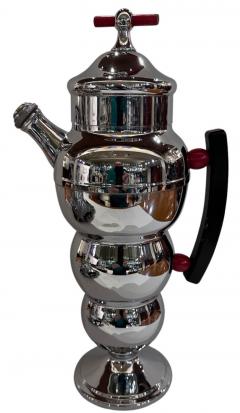 Art Deco 8 Piece Farberware Bubble Cocktail Shaker Set w Black and Red Handles - 3778841