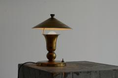 Art Deco Accent Table Lamp in Patinated Brass 1940s - 4468091