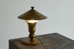 Art Deco Accent Table Lamp in Patinated Brass 1940s - 4468311