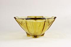 Art Deco Amber Colored Glass Jardiniere Bowl 20th Century Austria circa 1920 - 3595152