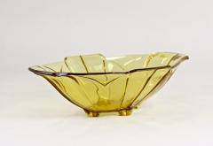 Art Deco Amber Colored Glass Jardiniere Bowl 20th Century Austria circa 1920 - 3595159