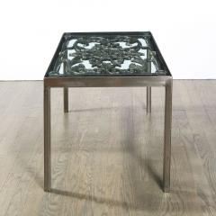 Art Deco Antique Burnished Cast Iron Gate Cocktail Table with Floral Detailing - 2704950