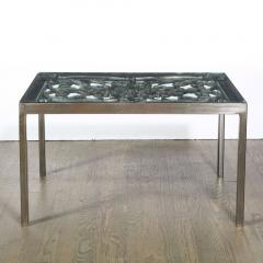 Art Deco Antique Burnished Cast Iron Gate Cocktail Table with Floral Detailing - 2704962