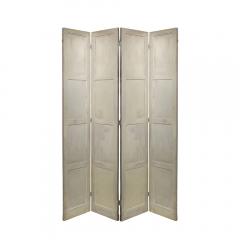 Art Deco Antiqued Octagon Paneled Motif Smoked Mirror Screen with Silvered Back - 4231236