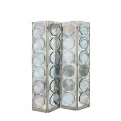 Art Deco Antiqued Octagon Paneled Motif Smoked Mirror Screen with Silvered Back - 4231250