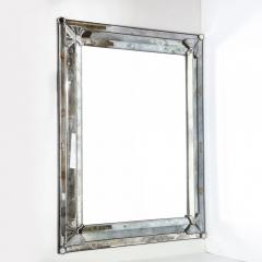 Art Deco Antiqued Rectangular Wall Mirror with Sculptural Appliques - 1733131