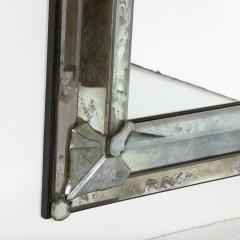 Art Deco Antiqued Rectangular Wall Mirror with Sculptural Appliques - 1733132