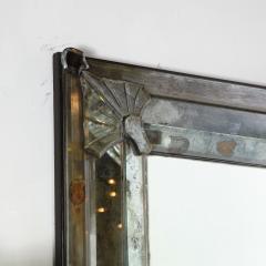 Art Deco Antiqued Rectangular Wall Mirror with Sculptural Appliques - 1733134