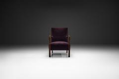 Art Deco Armchair with Aubergine Upholstery Europe First half of the 20th C - 4603854
