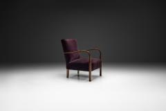 Art Deco Armchair with Aubergine Upholstery Europe First half of the 20th C - 4603856