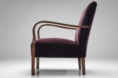 Art Deco Armchair with Aubergine Upholstery Europe First half of the 20th C - 4603859