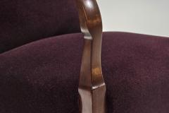 Art Deco Armchair with Aubergine Upholstery Europe First half of the 20th C - 4603865