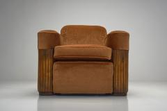 Art Deco Armchair with Wood Detailing Europe first half of the 20th Century - 4555938