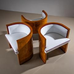 Art Deco Armchairs with Pouf probably Italy 1920s - 4441413
